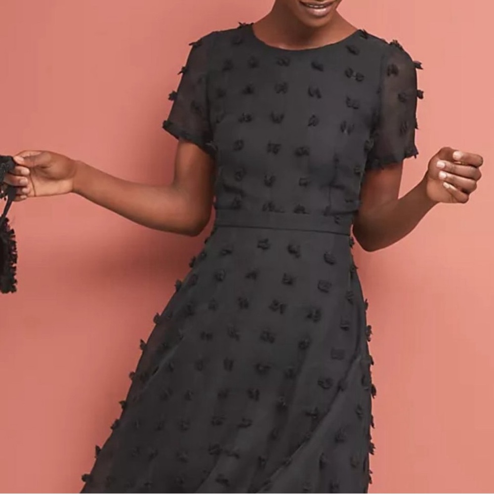 Black Swiss Dot Dress